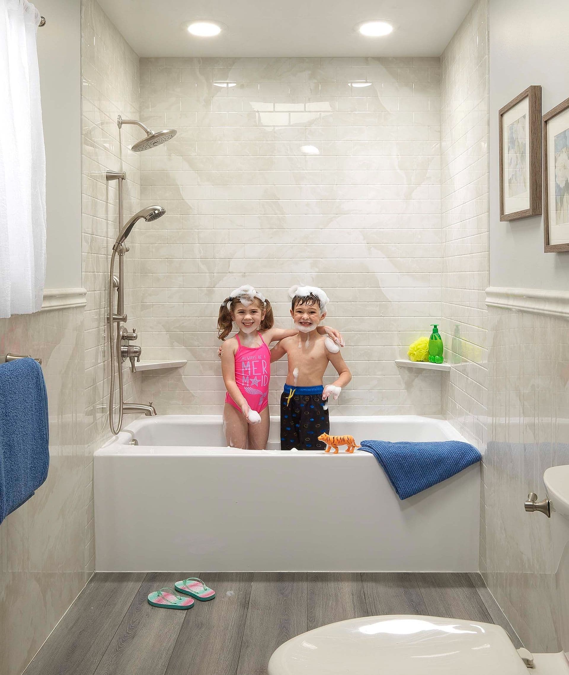 kids in bathtub